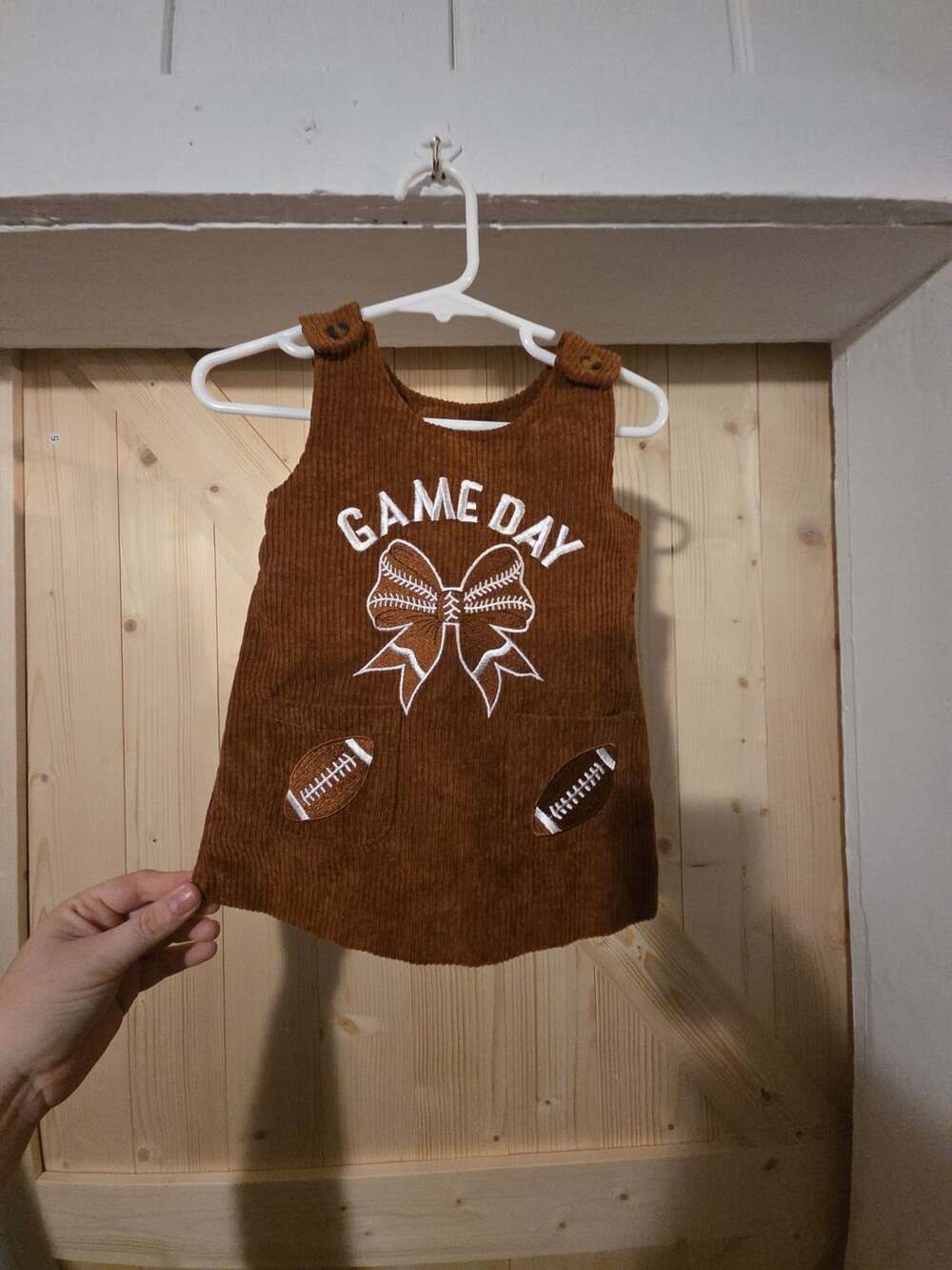 Game Day Corduroy Dress Size 0-3M football